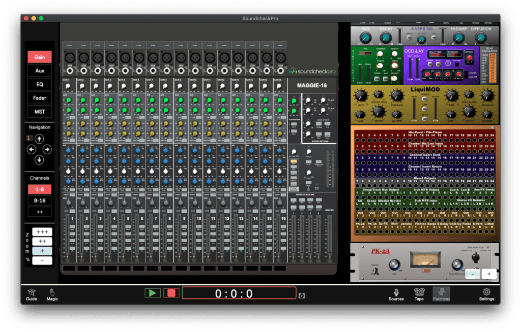 SoundcheckPro session screenshot